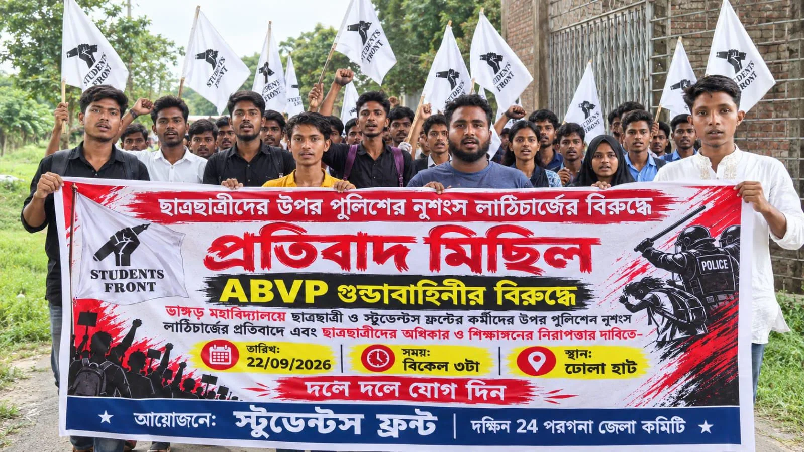ভাঙ্গড় মহাবিদ্যালয় ছাত্র-ছাত্রীদের উপর লাঠিচার্জের অভিযোগ