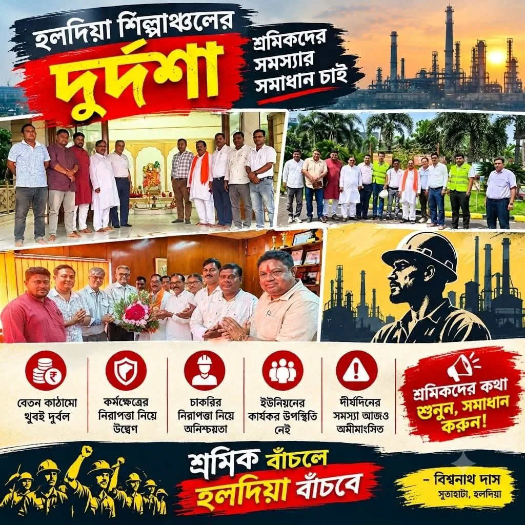 হলদিয়ার শ্রমিকদের সমস্যার সমাধান চাই